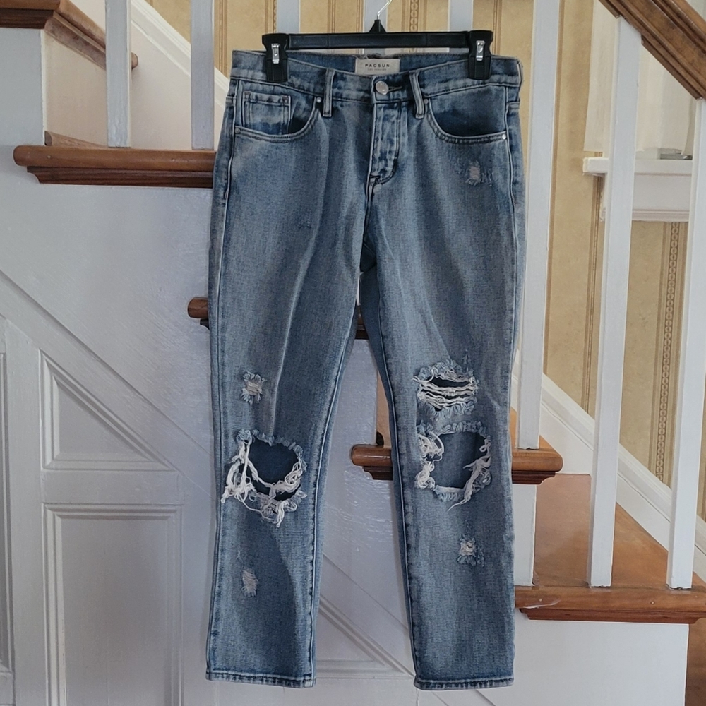 PACSUN Ripped Distressed Boyfriend Jeans Size 25